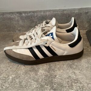 Adidas Samba White and Black Trainers